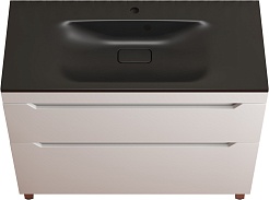 Style Line Тумба с кварцевой раковиной антрацит Остин 100 белая матовая – фотография-1